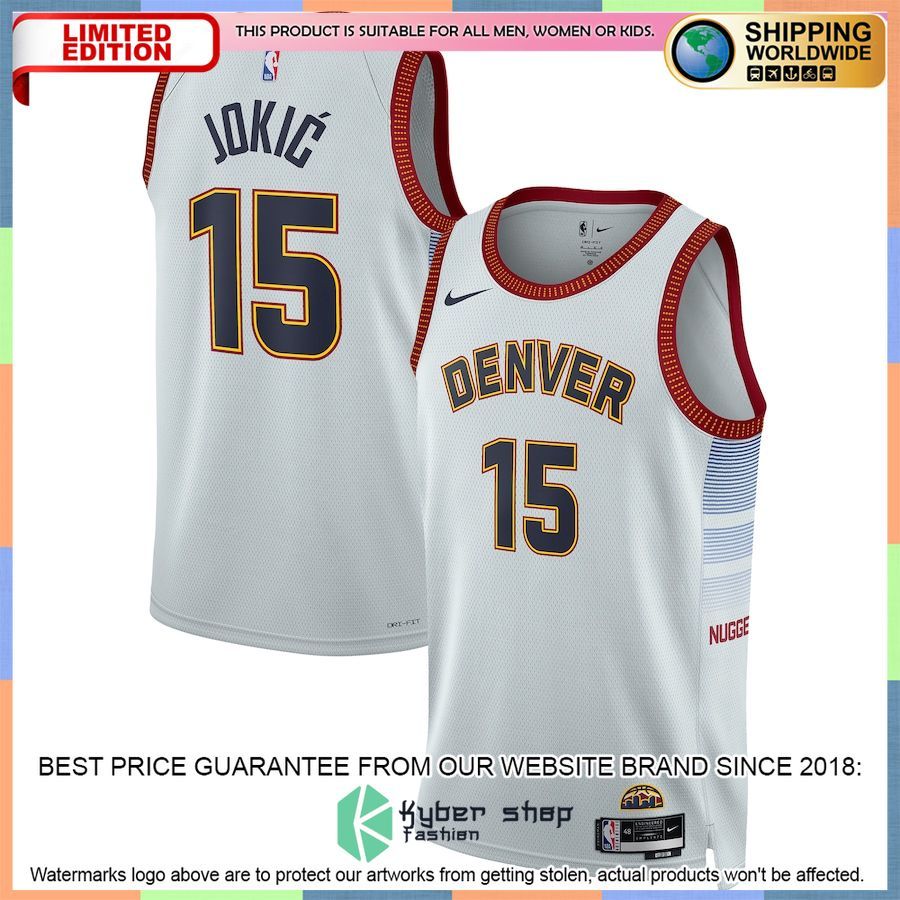 Nikola Jokic Denver Nuggets Nike 2022-23 Silver Basketball Jersey