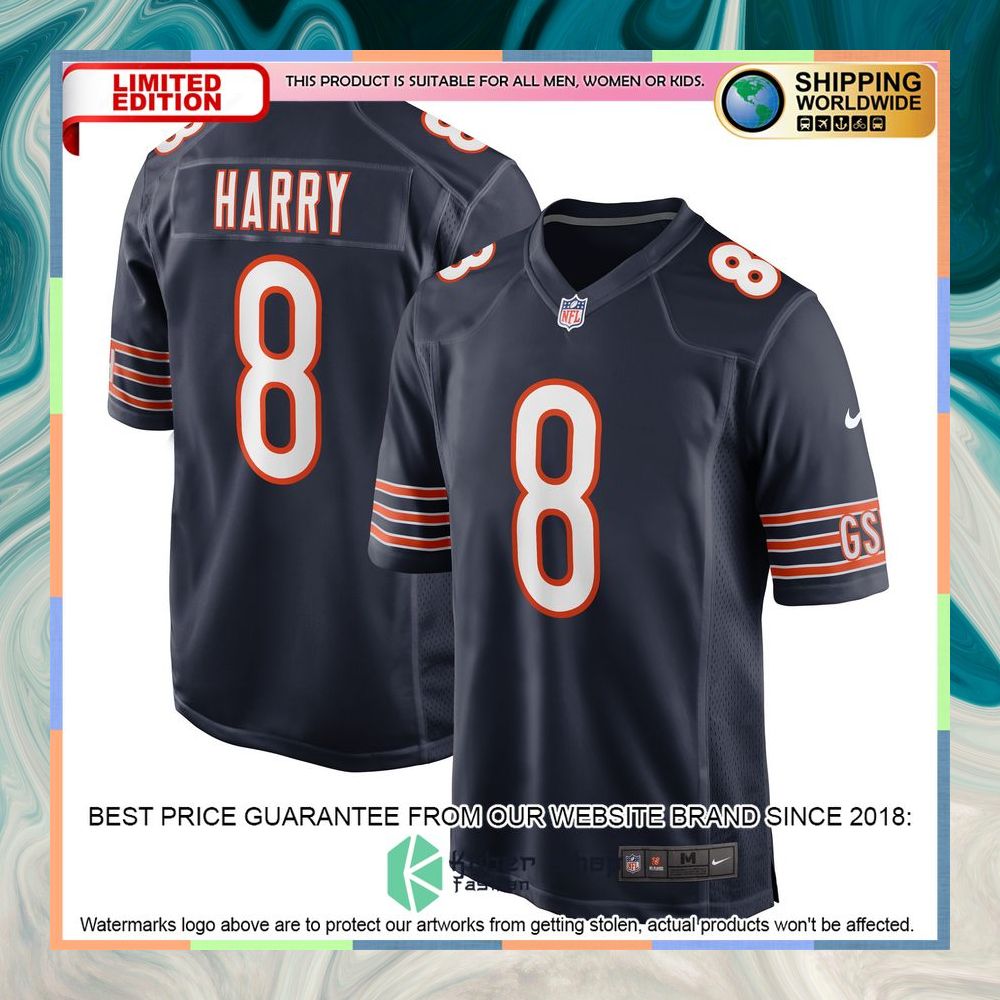 N'Keal Harry Chicago Bears Navy Football Jersey 5 N'Keal Harry Chicago Bears Navy Football Jersey word1
