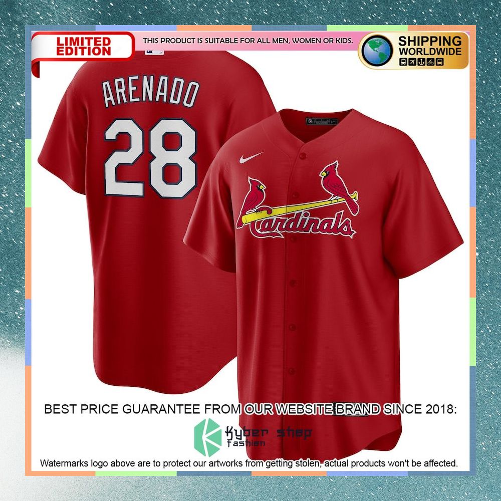 Nolan Arenado St Louis Cardinals Alternate Official Player Red Baseball Jersey 4 Nolan Arenado St Louis Cardinals Alternate Official Player Red Baseball Jersey word3