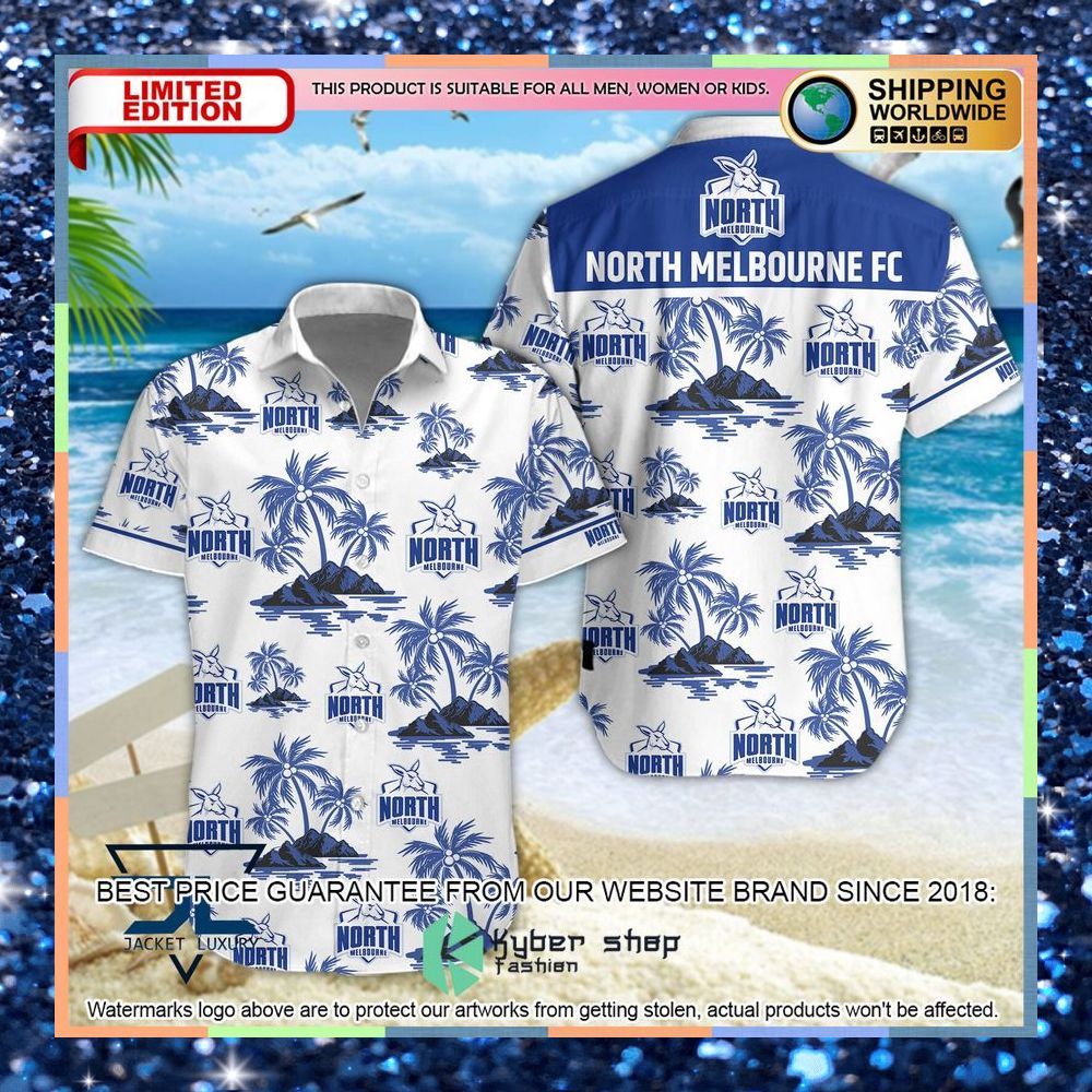 North Melbourne Football Club Hawaiian Shirt, Shorts 3 North Melbourne Football Club Hawaiian Shirt, Shorts word1