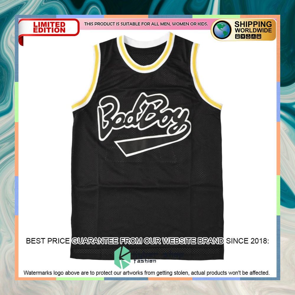 Notorious B.I.G. Biggie Smalls Bad Boy yellow Basketball Jersey 10 Notorious B.I.G. Biggie Smalls Bad Boy yellow Basketball Jersey word3