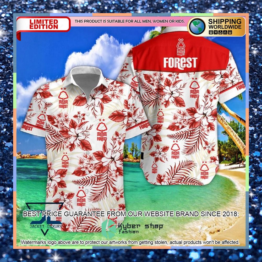 Nottingham Forest F.C Logo Hawaiian Shirt, Shorts 3 Nottingham Forest F.C Logo Hawaiian Shirt, Shorts word3