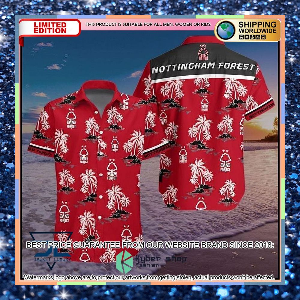Nottingham Forest F.C Palm tree red Hawaiian Shirt, Shorts 4 Nottingham Forest F.C Palm tree red Hawaiian Shirt, Shorts word1