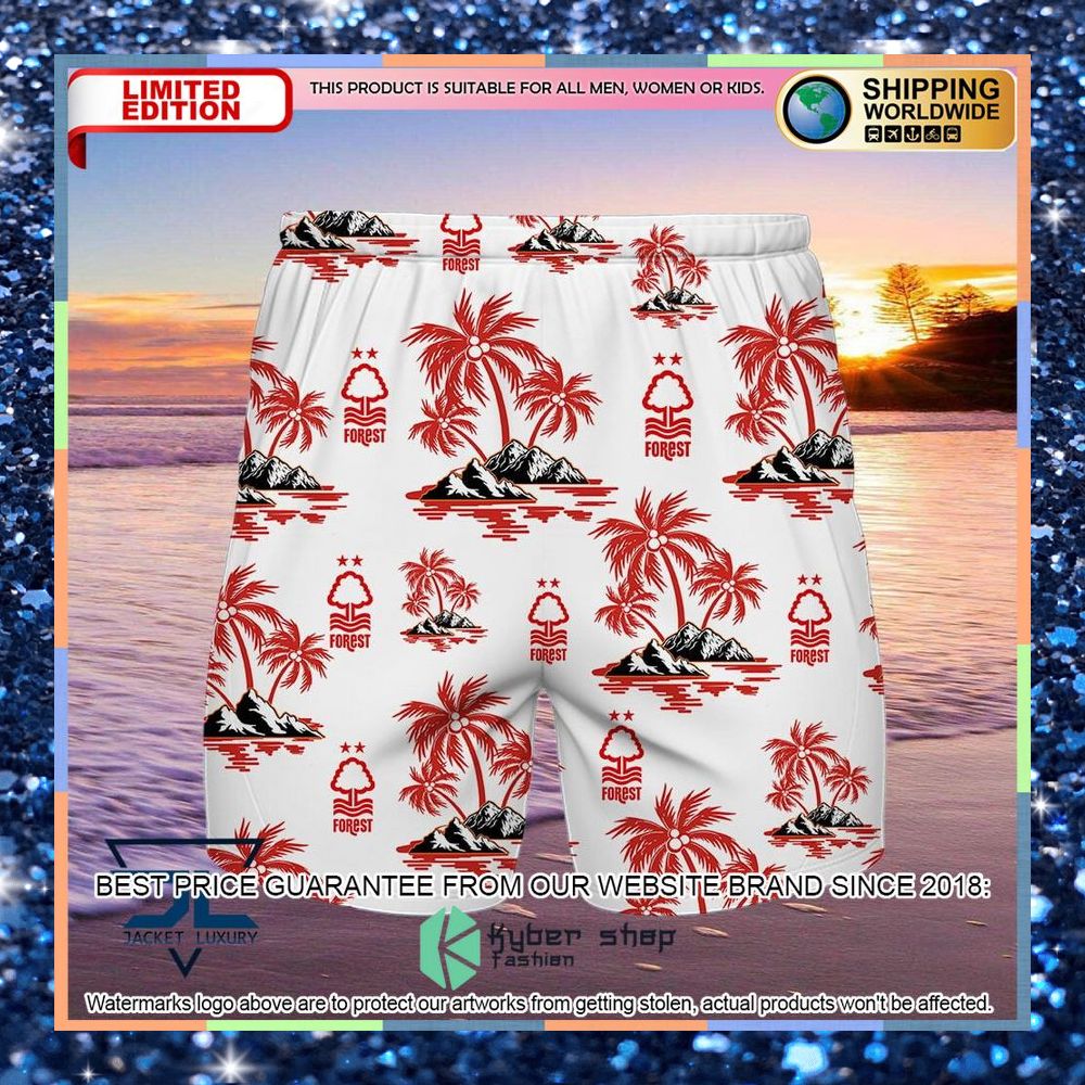 Nottingham Forest F.C white Hawaiian Shirt, Shorts 4 Nottingham Forest F.C white Hawaiian Shirt, Shorts word1