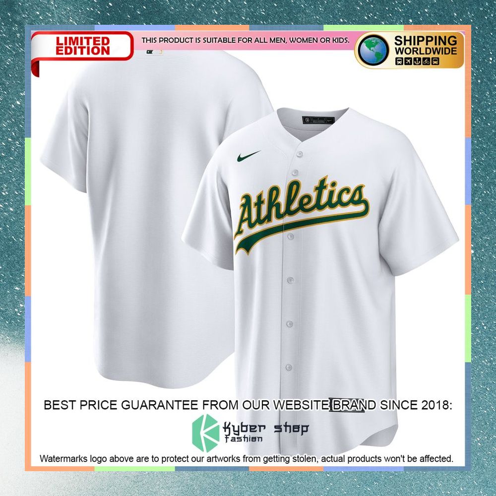 Oakland Athletics Home Blank White Baseball Jersey 4 Oakland Athletics Home Blank White Baseball Jersey word2