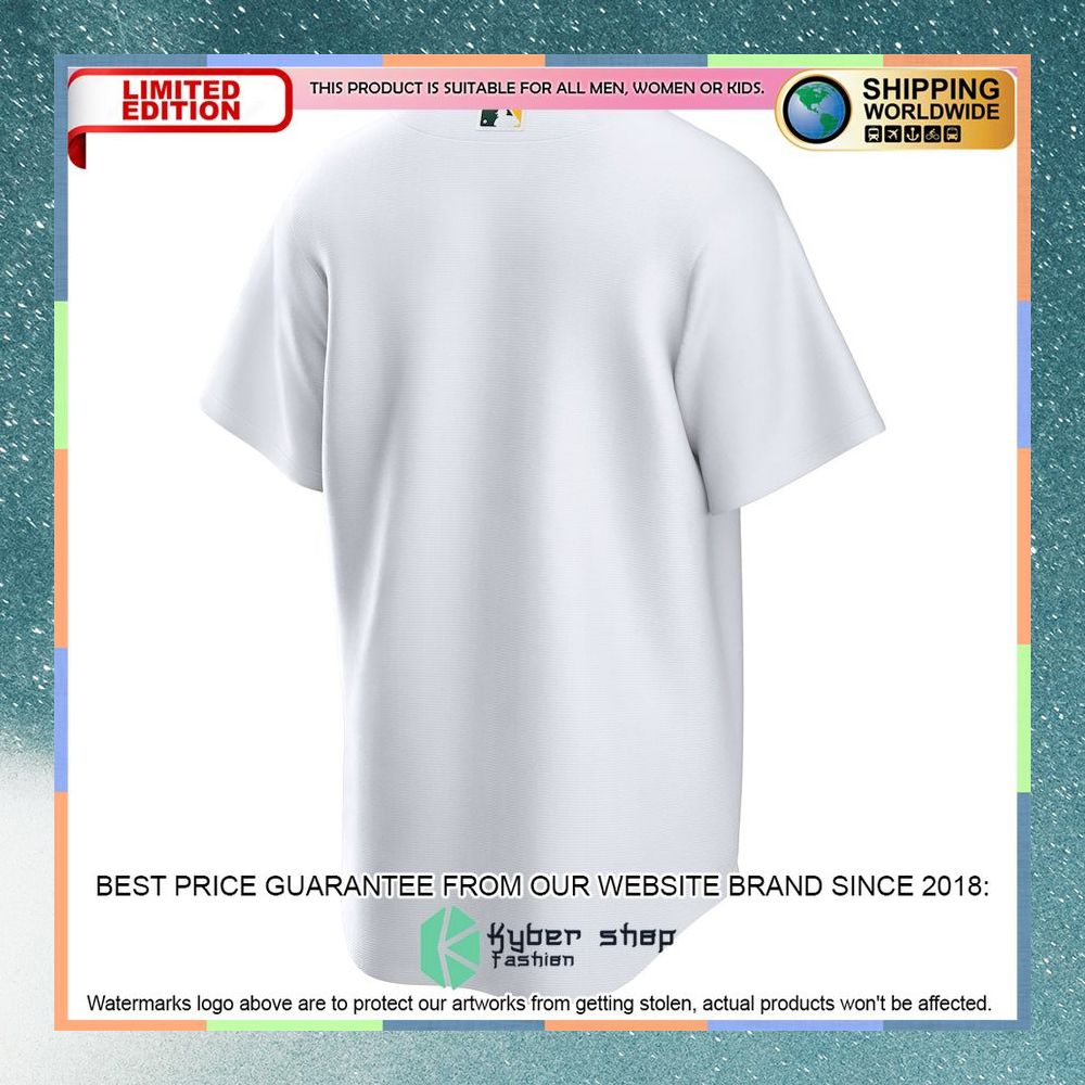 Oakland Athletics Home Blank White Baseball Jersey 6 Oakland Athletics Home Blank White Baseball Jersey word2