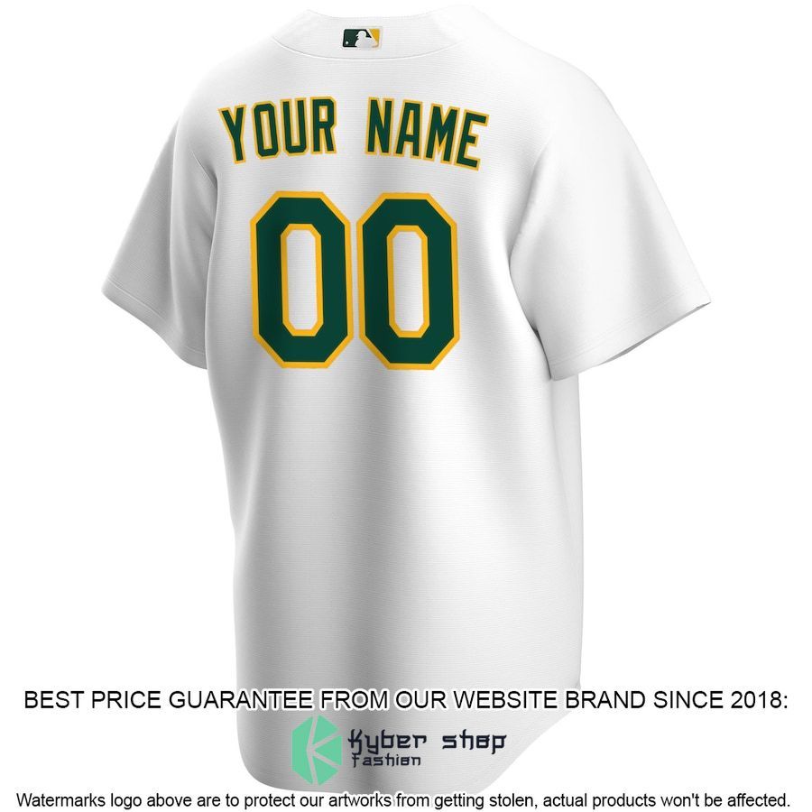 Oakland Athletics Home CUSTOM White Baseball Jersey 3 Oakland Athletics Home CUSTOM White Baseball Jersey word2