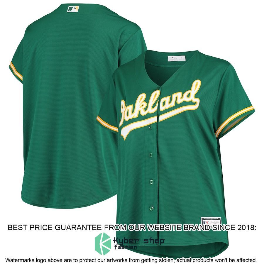 Oakland Athletics Women Plus Size Alternate Team Green Baseball Jersey