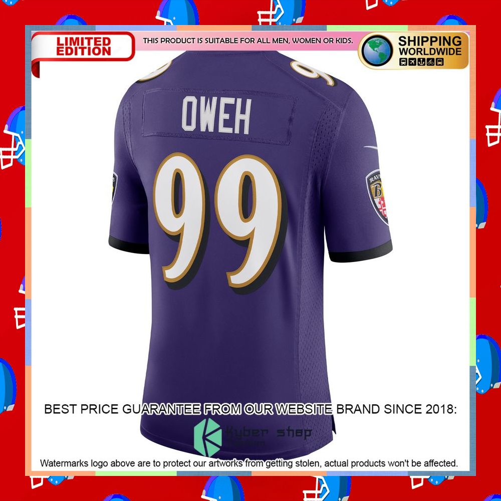 Odafe Oweh Baltimore Ravens Vapor Purple Football Jersey 7 Odafe Oweh Baltimore Ravens Vapor Purple Football Jersey word1