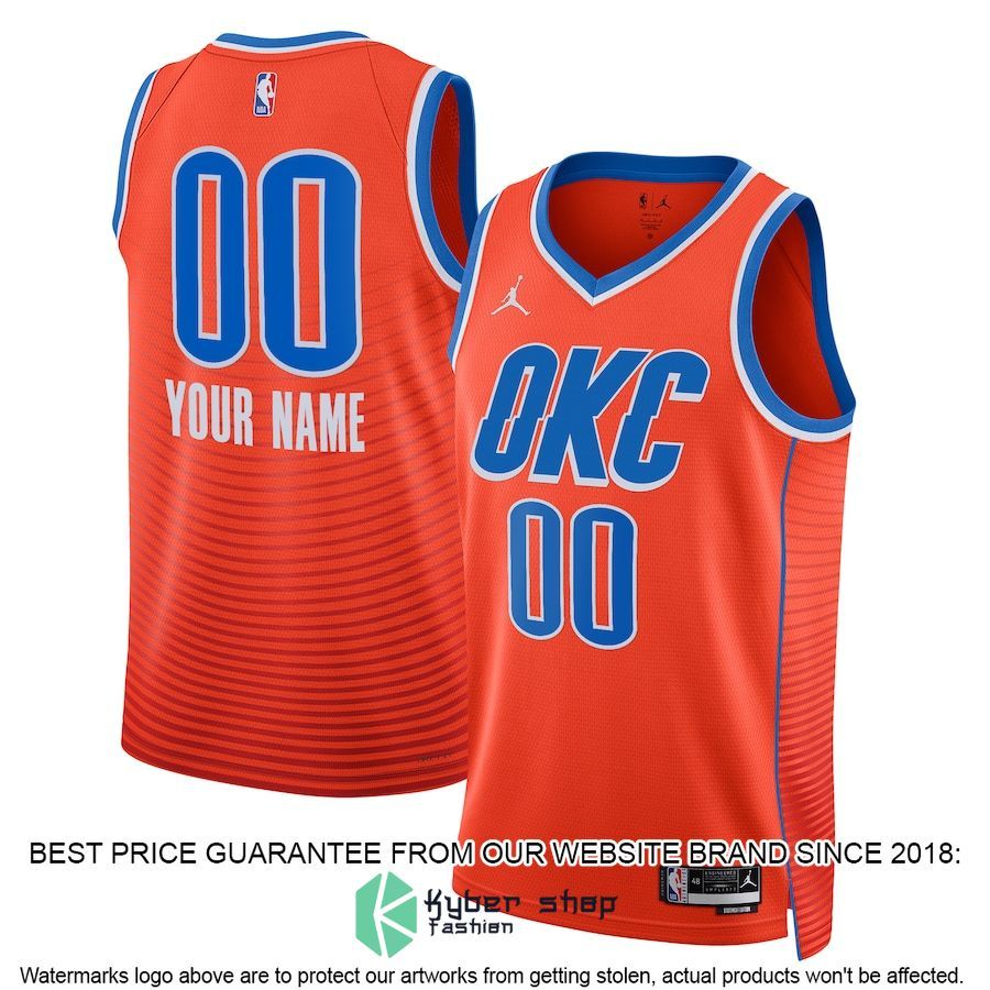 Oklahoma City Thunder Jordan Brand Unisex 2022-23 Custom Orange Basketball Jersey