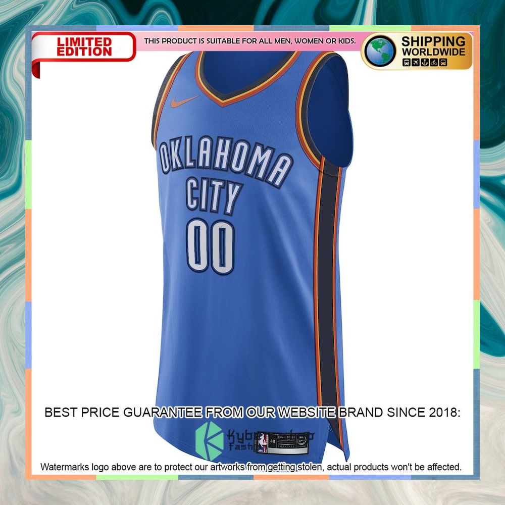Oklahoma City Thunder Nike Custom Blue Basketball Jersey 5 Oklahoma City Thunder Nike Custom Blue Basketball Jersey word2