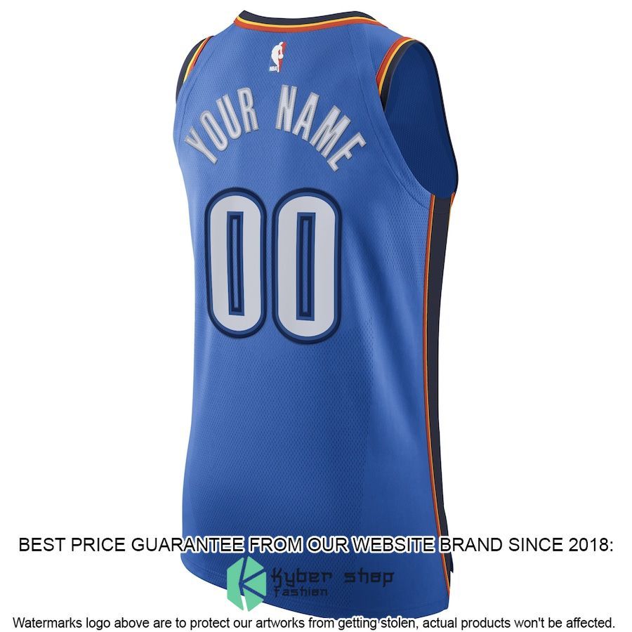Oklahoma City Thunder Nike Custom Blue Basketball Jersey 3 Oklahoma City Thunder Nike Custom Blue Basketball Jersey word2