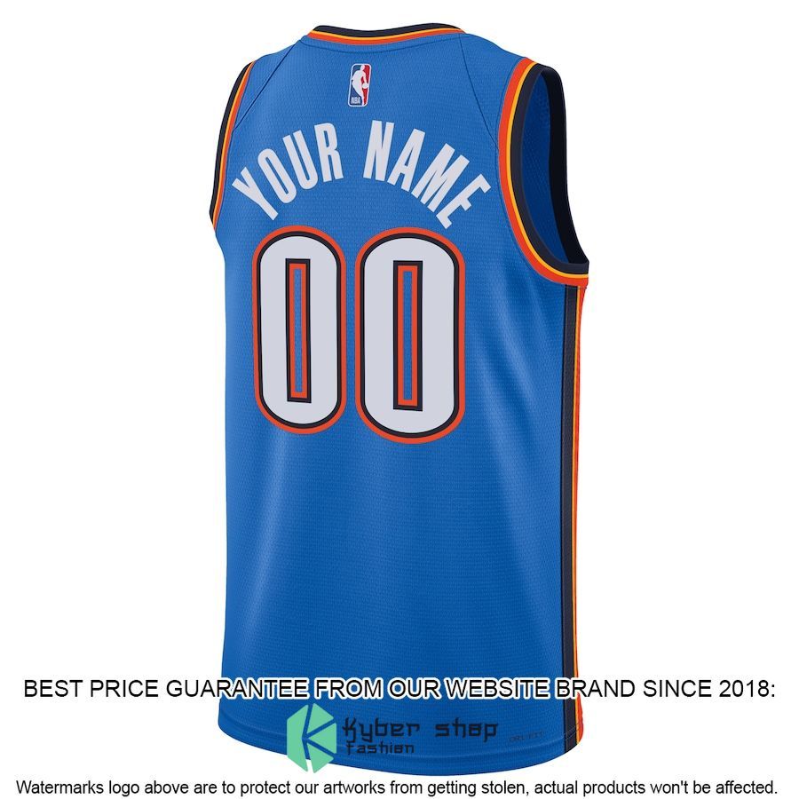 Oklahoma City Thunder Nike Unisex 2022-23 Custom Blue Basketball Jersey 3 Oklahoma City Thunder Nike Unisex 2022-23 Custom Blue Basketball Jersey word3