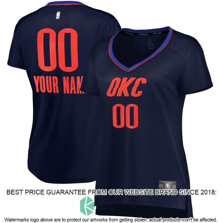 Oklahoma City Thunder Women's Custom Navy Basketball Jersey