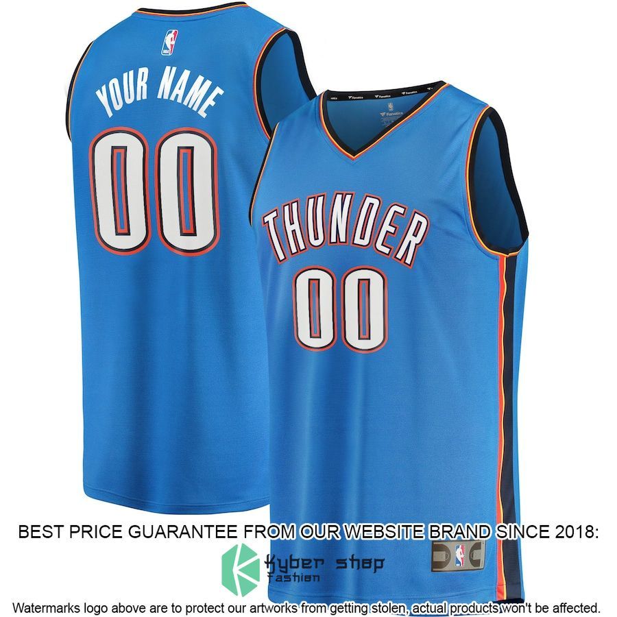 Oklahoma City Thunder Youth 2019-20 Custom Blue Basketball Jersey