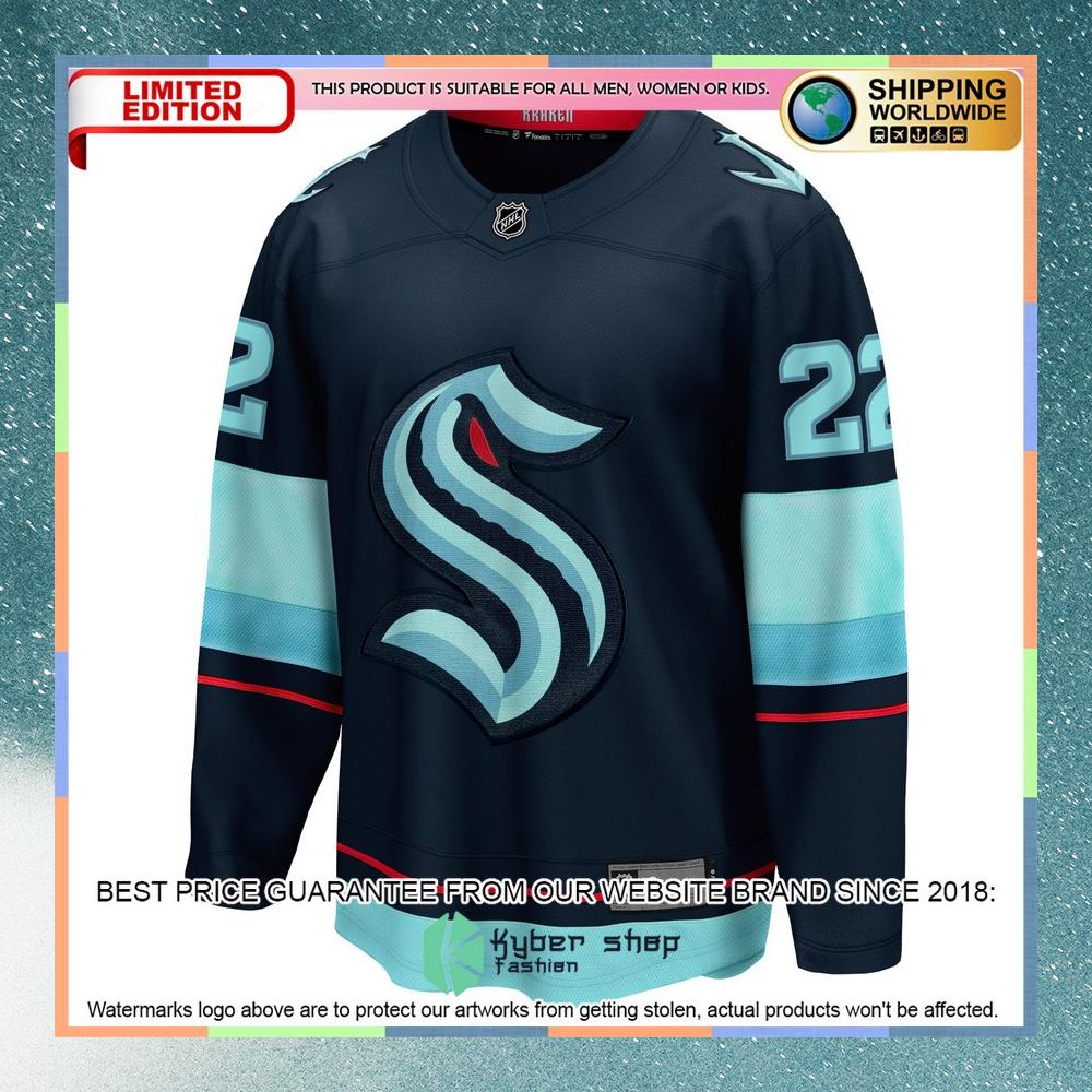 Oliver Bjorkstrand Seattle Kraken Deep Sea Blue Hockey Jersey 6 Oliver Bjorkstrand Seattle Kraken Deep Sea Blue Hockey Jersey word3