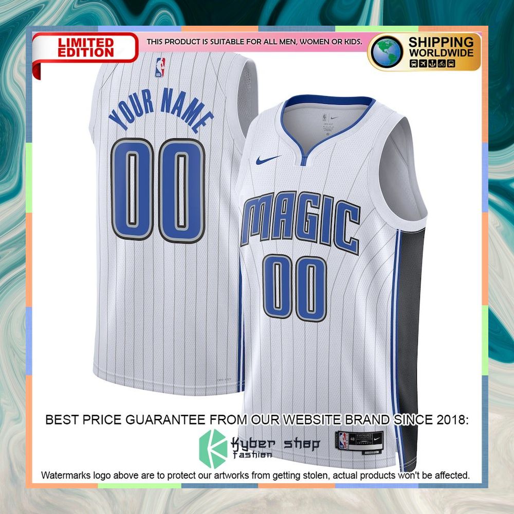 Orlando Magic Nike Unisex 2022-23 Custom White Basketball Jersey 4 Orlando Magic Nike Unisex 2022-23 Custom White Basketball Jersey word2