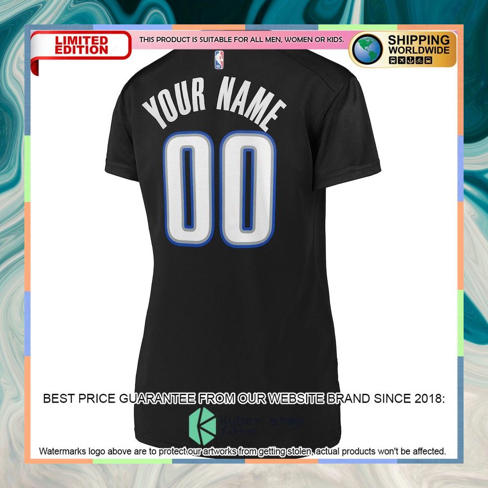 Orlando Magic Women's 2019 Custom Black Basketball Jersey 6 Orlando Magic Women's 2019 Custom Black Basketball Jersey word2