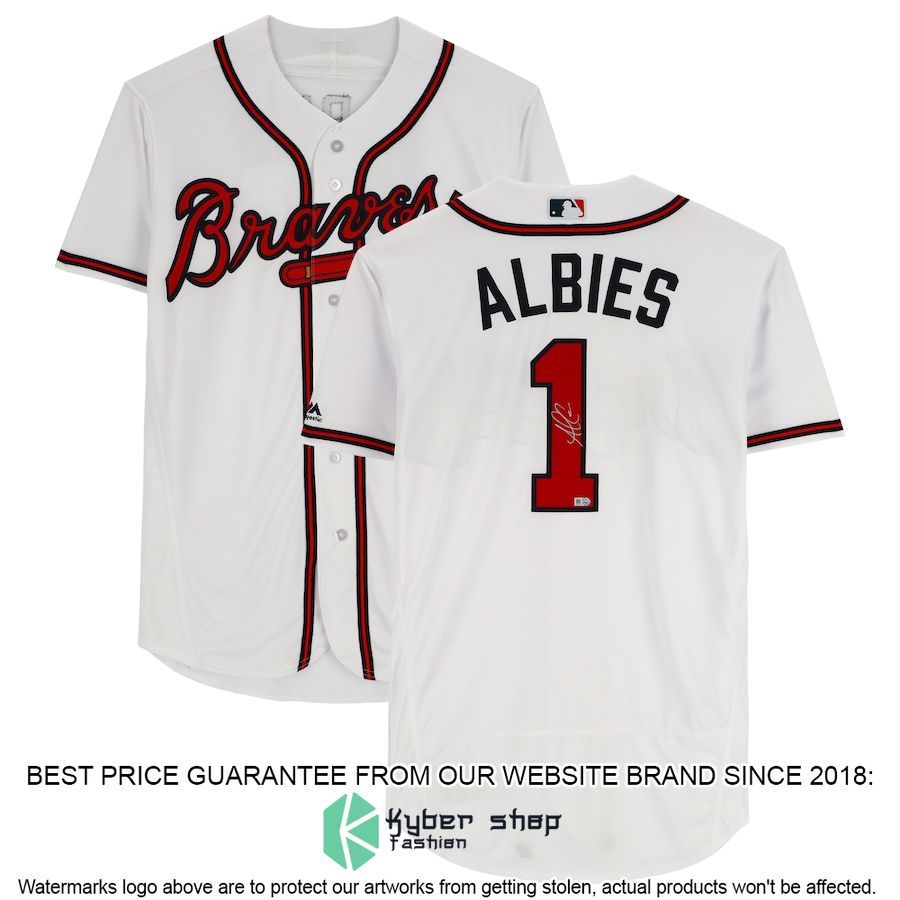 Ozzie Albies Atlanta Braves Topps Majestic White Baseball Jersey
