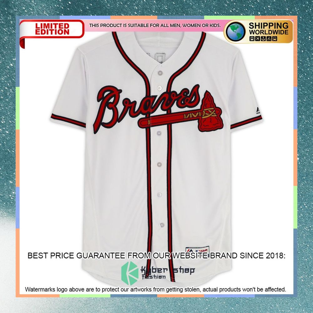 Ozzie Albies Atlanta Braves Topps Majestic White Baseball Jersey 6 Ozzie Albies Atlanta Braves Topps Majestic White Baseball Jersey word1