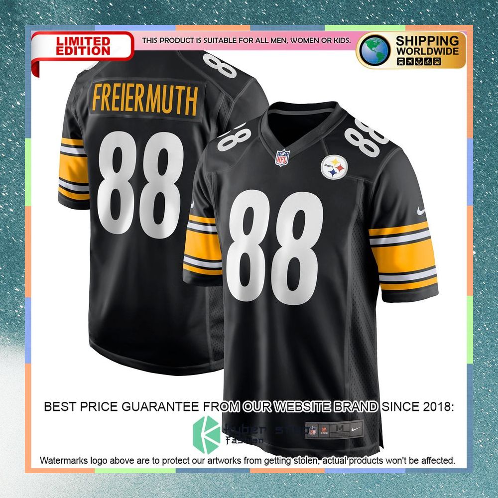Pat Freiermuth Pittsburgh Steelers Black Football Jersey 8 Pat Freiermuth Pittsburgh Steelers Black Football Jersey word1