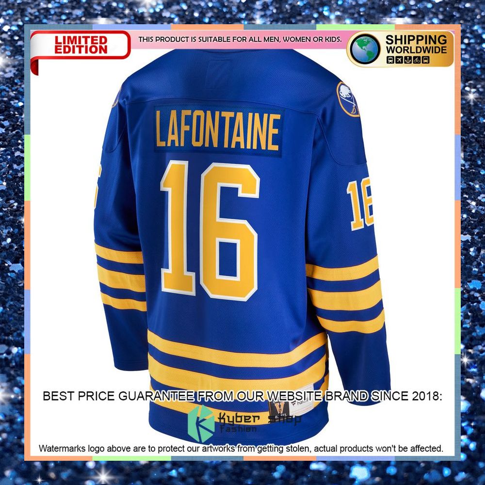 Pat LaFontaine Buffalo Sabres Breakaway Retired Royal Hockey Jersey 7 Pat LaFontaine Buffalo Sabres Breakaway Retired Royal Hockey Jersey word2