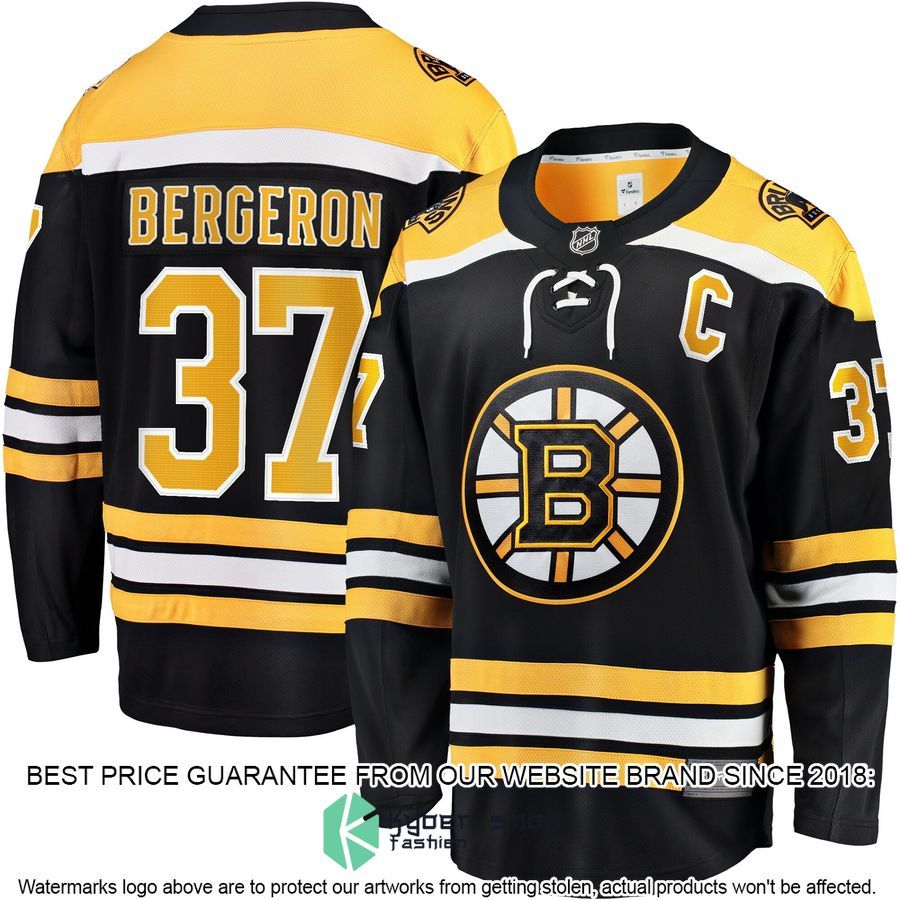 Patrice Bergeron Boston Bruins Home Captain Premier Black Hockey Jersey