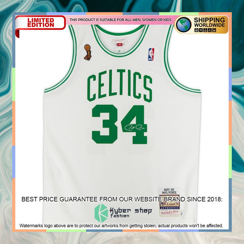 Paul Pierce Boston Celtics 2007-08 Mitchell & Ness Signature on Front White Basketball Jersey 5 Paul Pierce Boston Celtics 2007-08 Mitchell & Ness Signature on Front White Basketball Jersey word2