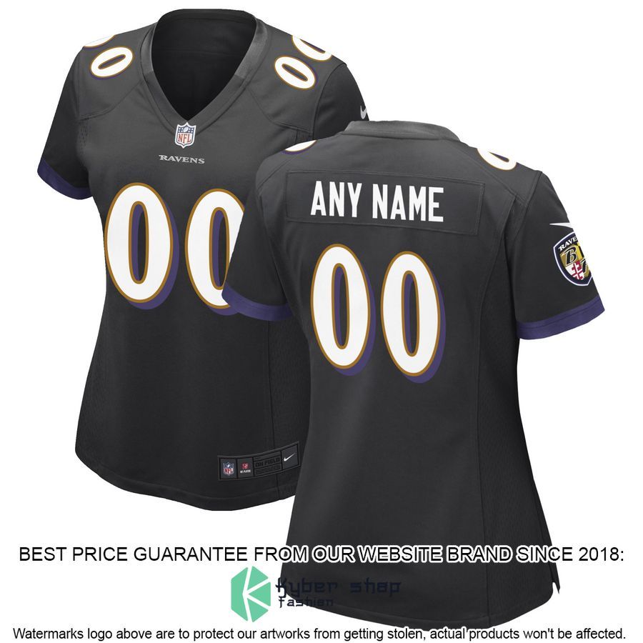 Personalized Baltimore Ravens Women's Alternate Black Football Jersey