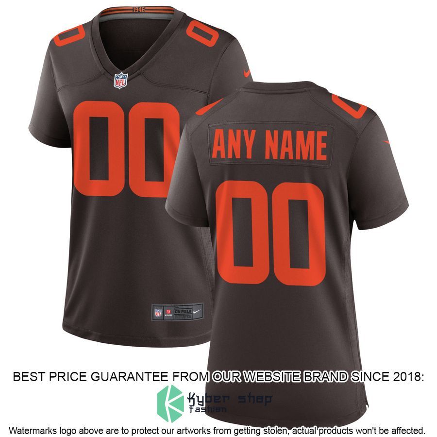 Personalized Cleveland Browns Women's Alternate Brown Football Jersey