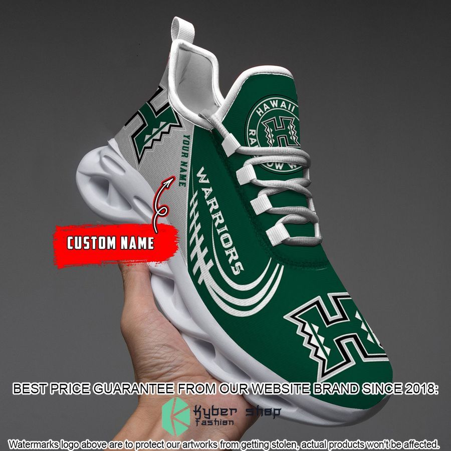 Personalized Hawaii Rainbow Warriors Max Soul Shoes word1