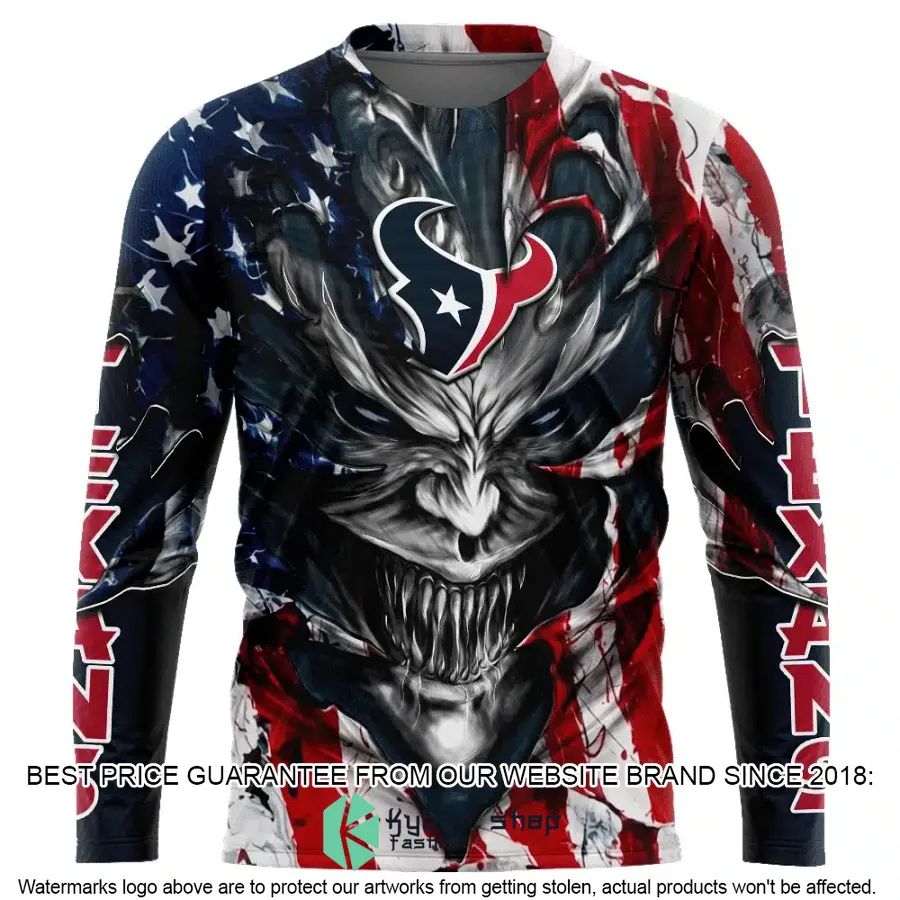 Personalized Houston Texans Demon Face American Flag Shirt, Hoodie 3 Personalized Houston Texans Demon Face American Flag Shirt, Hoodie word3