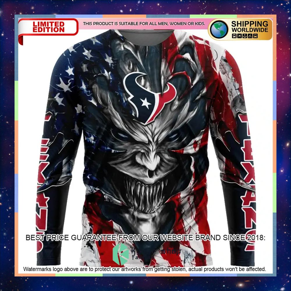 Personalized Houston Texans Demon Face American Flag Shirt, Hoodie 9 Personalized Houston Texans Demon Face American Flag Shirt, Hoodie word3