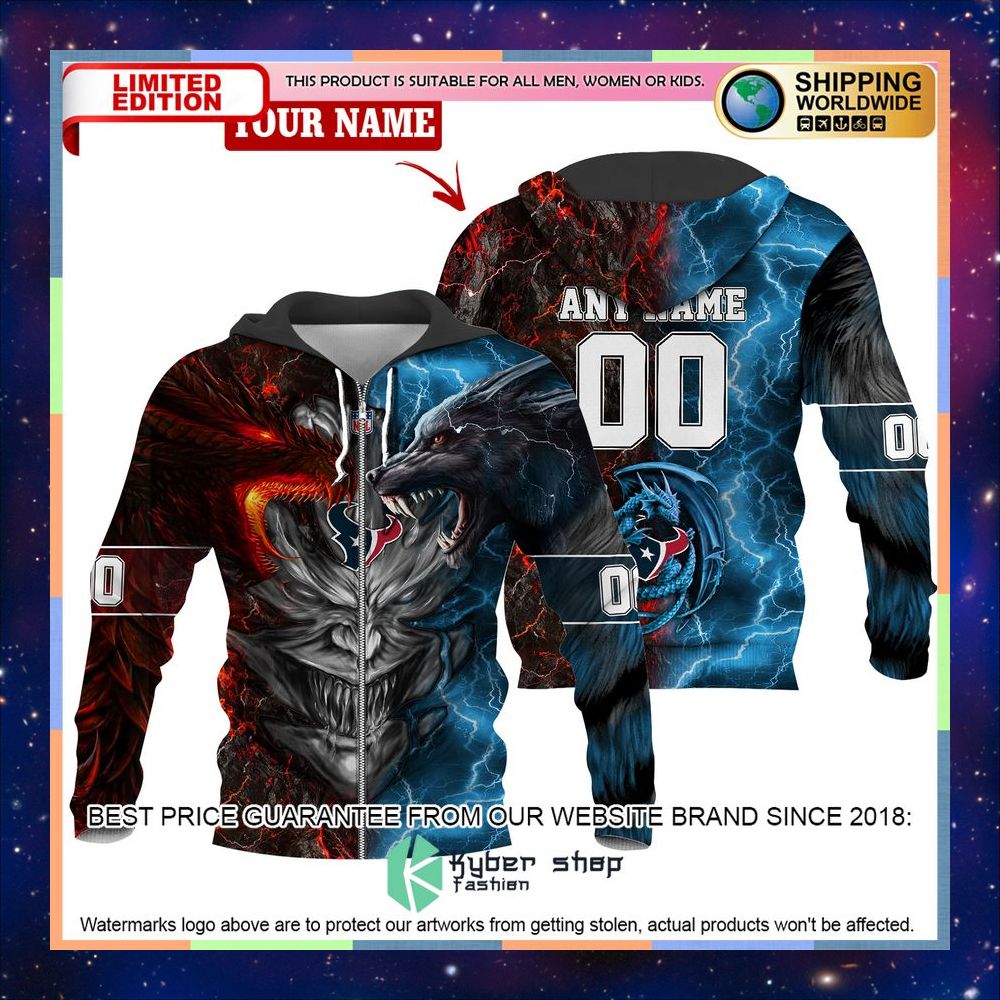 Personalized Houston Texans Dragon Demon Face Hoodie, Pants 8 Personalized Houston Texans Dragon Demon Face Hoodie, Pants word1