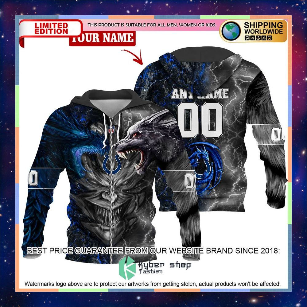 Personalized Indianapolis Colts Dragon Demon Face Hoodie, Pants 8 Personalized Indianapolis Colts Dragon Demon Face Hoodie, Pants word3