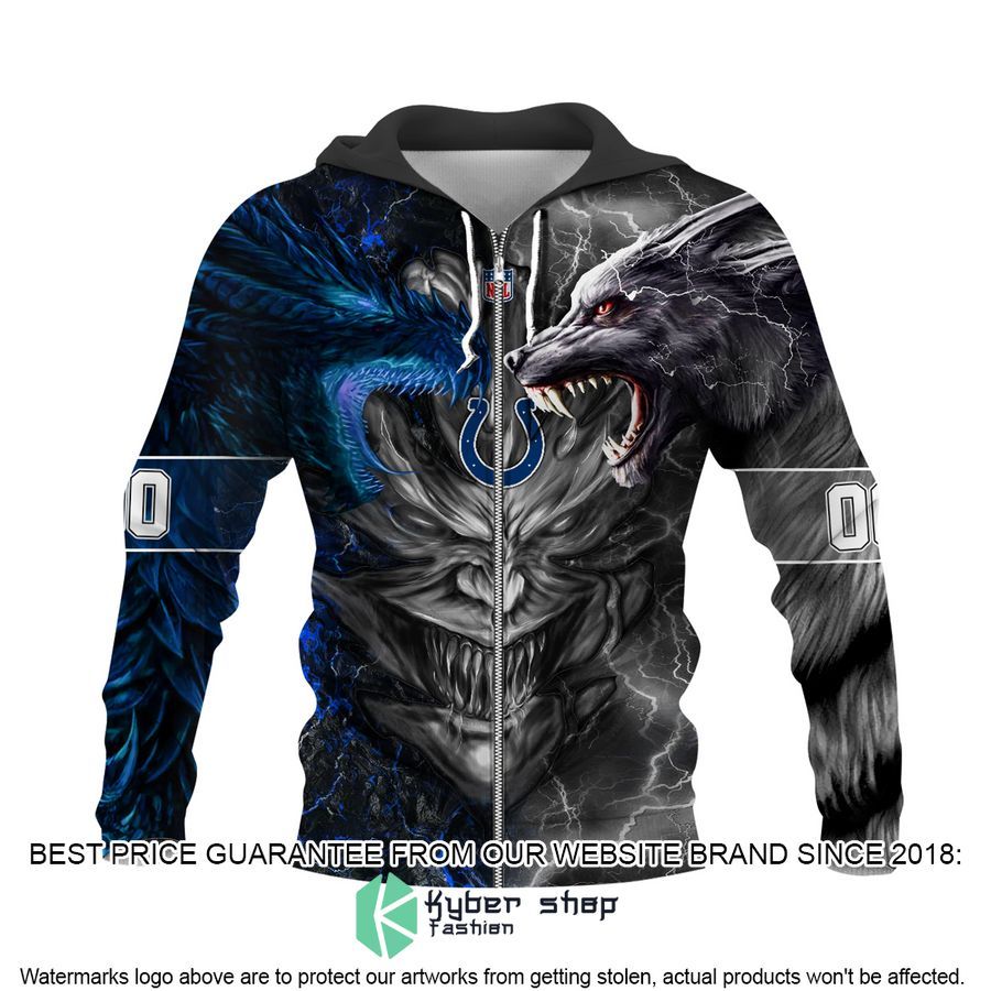 Personalized Indianapolis Colts Dragon Demon Face Hoodie, Pants 4 Personalized Indianapolis Colts Dragon Demon Face Hoodie, Pants word3