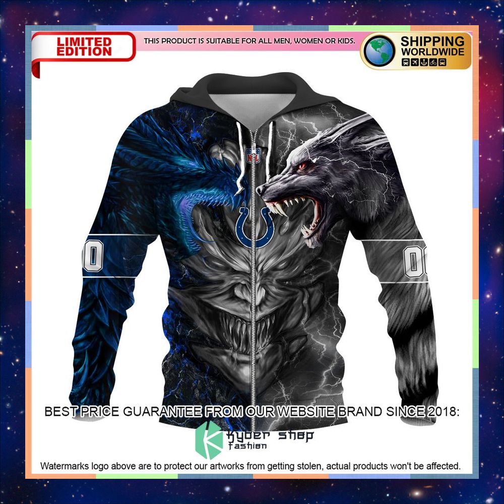 Personalized Indianapolis Colts Dragon Demon Face Hoodie, Pants 10 Personalized Indianapolis Colts Dragon Demon Face Hoodie, Pants word3
