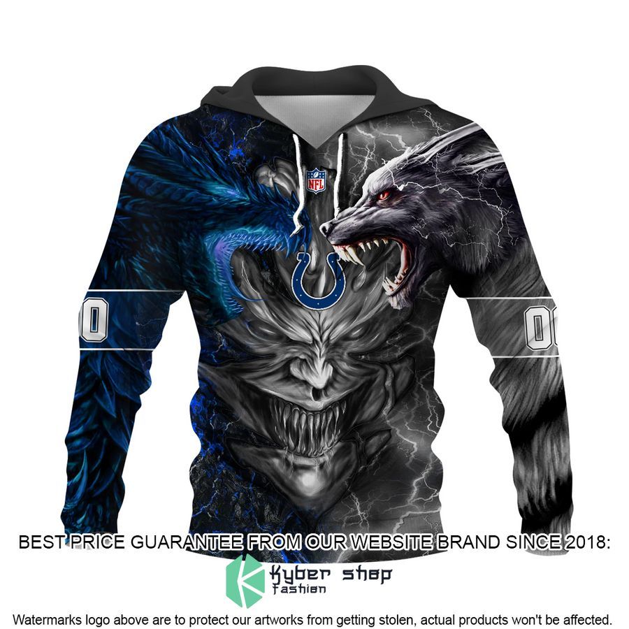 Personalized Indianapolis Colts Dragon Demon Face Hoodie, Pants 5 Personalized Indianapolis Colts Dragon Demon Face Hoodie, Pants word3