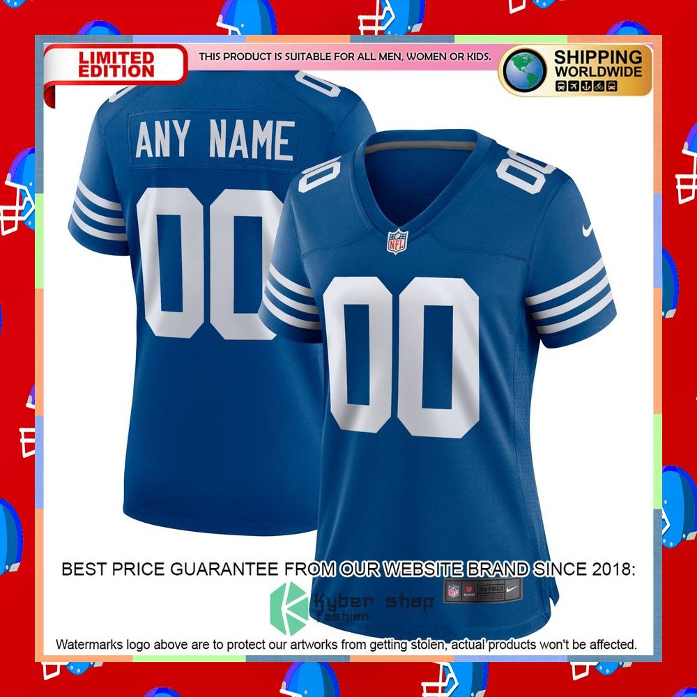 Personalized Indianapolis Colts Women's Alternate Royal Football Jersey 5 Personalized Indianapolis Colts Women's Alternate Royal Football Jersey word1