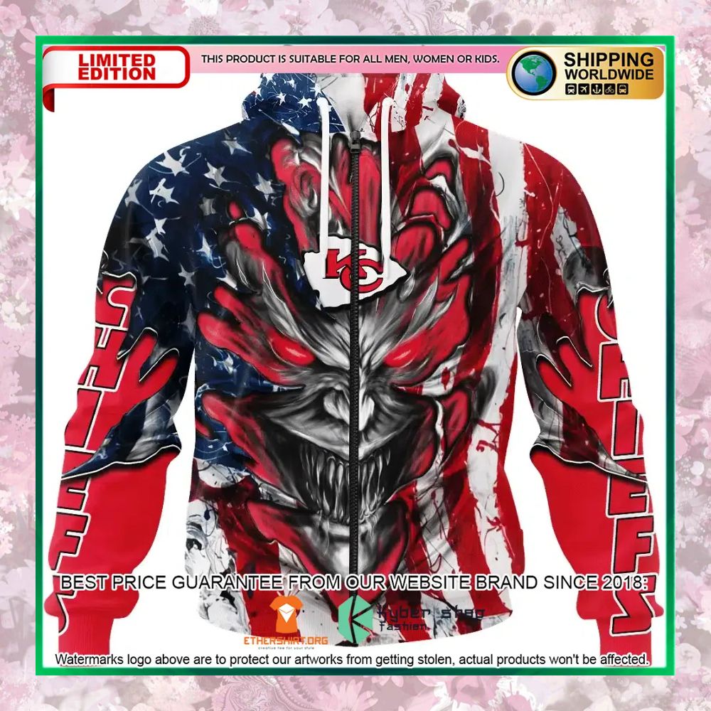 BEST Personalized Kansas City Chiefs Demon Face American Flag Hoodie, Shirt 3 BEST Personalized Kansas City Chiefs Demon Face American Flag Hoodie, Shirt word1