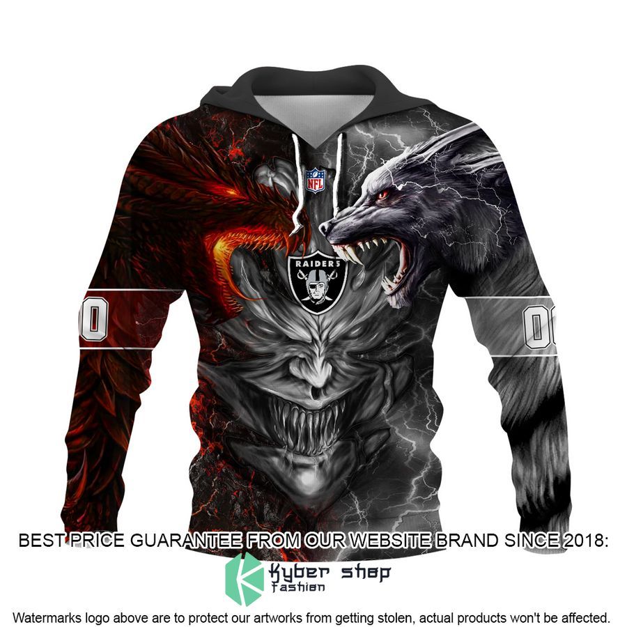 Personalized Las Vegas Raiders Dragon Demon Face Hoodie, Pants
