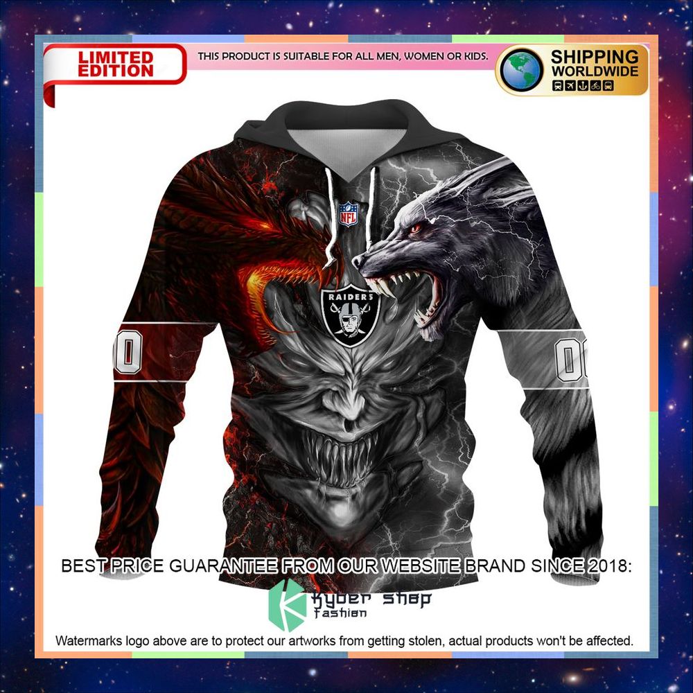 Personalized Las Vegas Raiders Dragon Demon Face Hoodie, Pants 12 Personalized Las Vegas Raiders Dragon Demon Face Hoodie, Pants word2