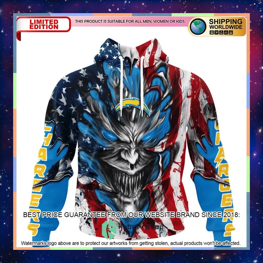 Personalized Los Angeles Chargers Demon Face American Flag Shirt, Hoodie 6 Personalized Los Angeles Chargers Demon Face American Flag Shirt, Hoodie word2