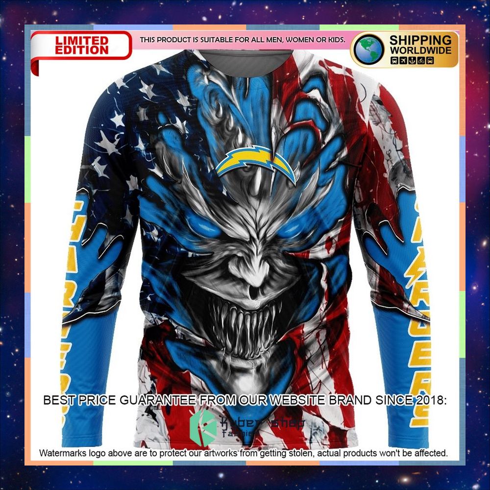Personalized Los Angeles Chargers Demon Face American Flag Shirt, Hoodie 7 Personalized Los Angeles Chargers Demon Face American Flag Shirt, Hoodie word2