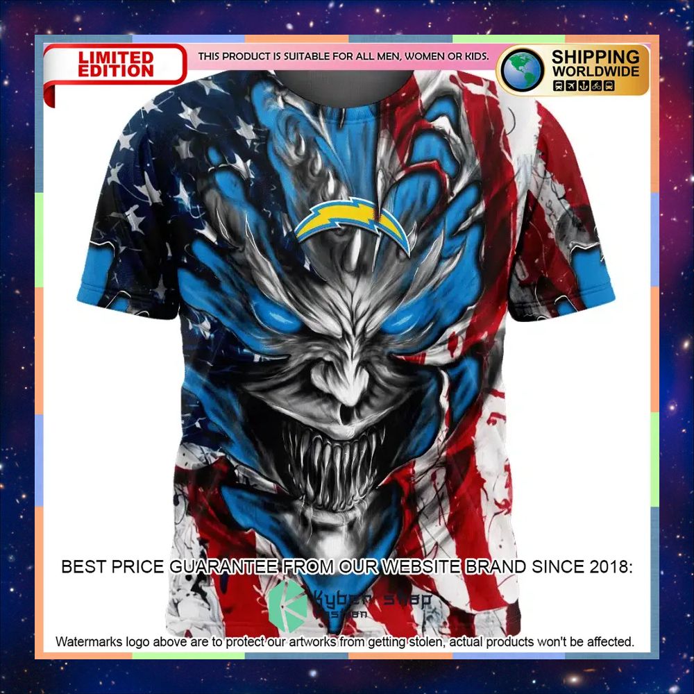 Personalized Los Angeles Chargers Demon Face American Flag Shirt, Hoodie 9 Personalized Los Angeles Chargers Demon Face American Flag Shirt, Hoodie word2