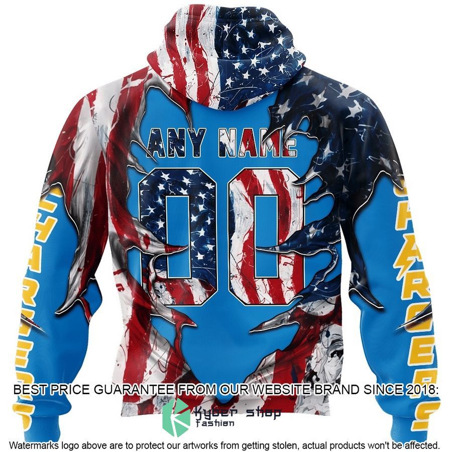 Personalized Los Angeles Chargers Demon Face American Flag Shirt, Hoodie 5 Personalized Los Angeles Chargers Demon Face American Flag Shirt, Hoodie word2