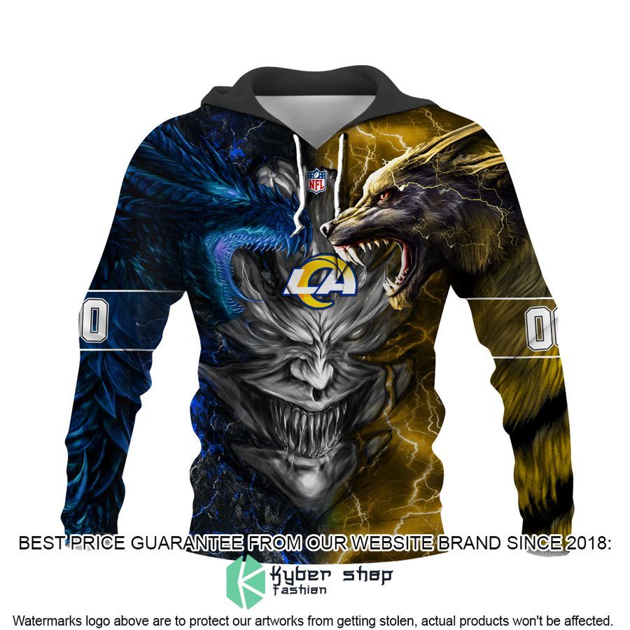 Personalized Los Angeles Chargers Dragon Demon Face Hoodie, Pants