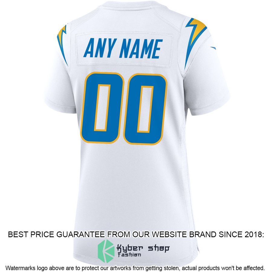Personalized Los Angeles Chargers Women's White Football Jersey 3 Personalized Los Angeles Chargers Women's White Football Jersey word3