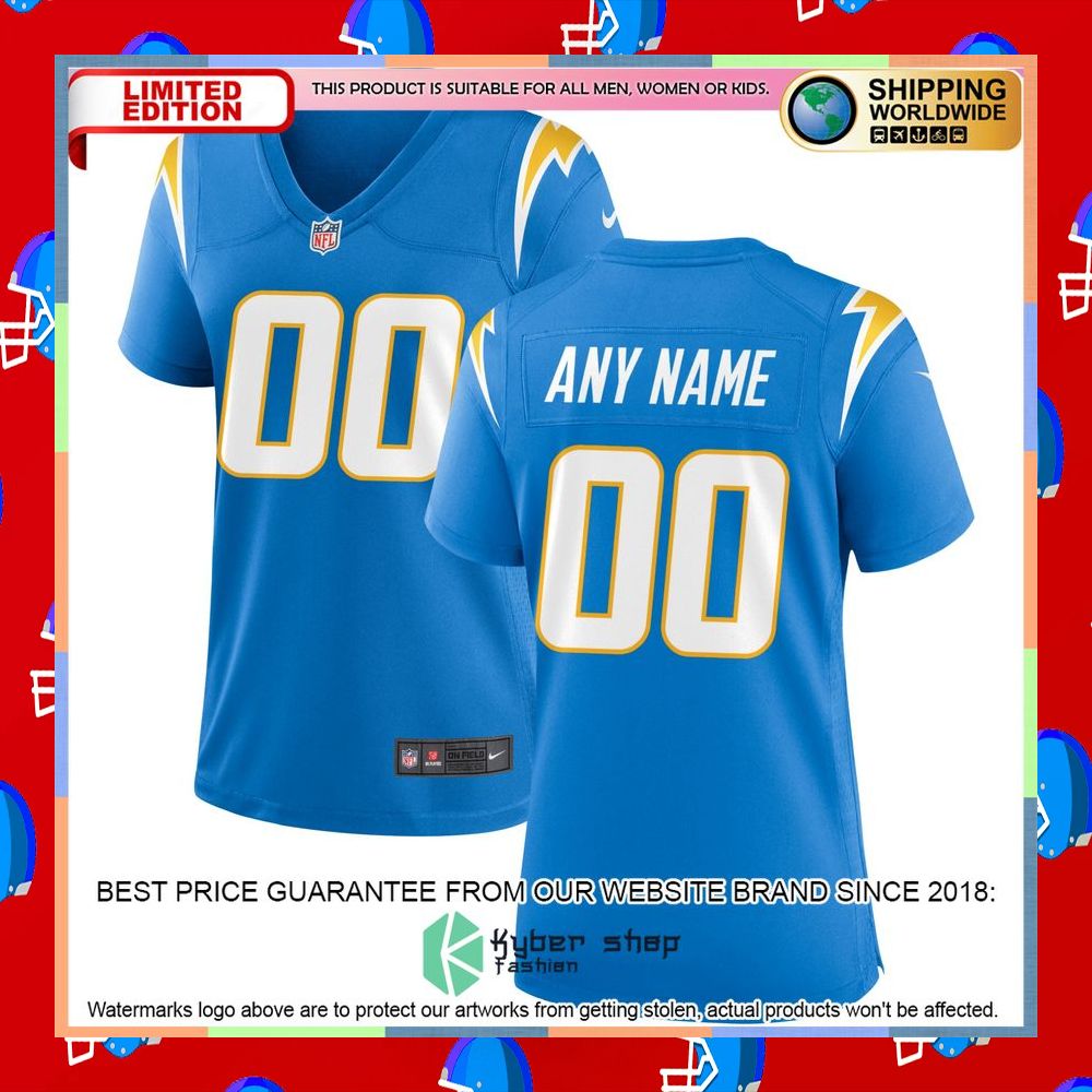 Personalized Los Angeles Chargers Women's White Football Jersey 13 Personalized Los Angeles Chargers Women's White Football Jersey word3