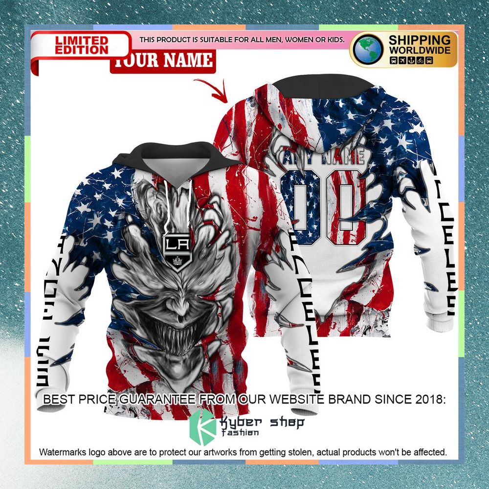 Personalized Los Angeles Kings Demon US Flag 3D Hoodie 7 Personalized Los Angeles Kings Demon US Flag 3D Hoodie word3